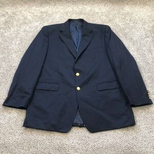 Ralph Lauren Blazer Adult 44L Black 100% Wool Sport Coat Jacket Baggy Mens